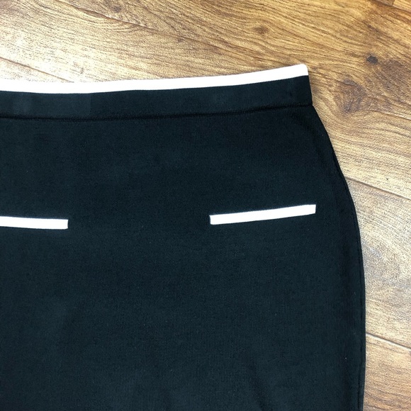 Sincerely Jules Black White Stretchy Pencil Skirt - Picture 2 of 7